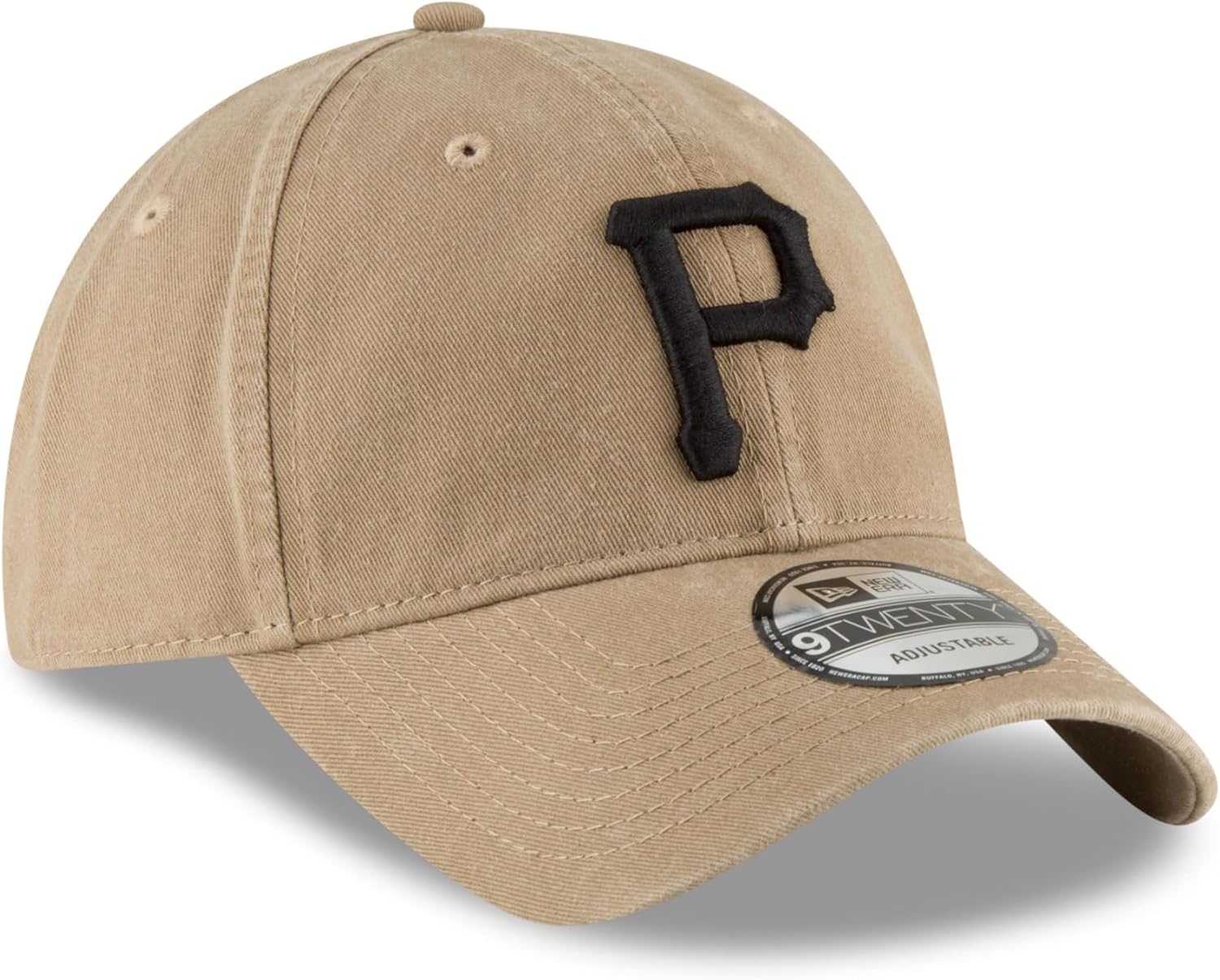 New Era Unisex-Adult MLB Core Classic 9TWENTY Adjustable Hat Cap One Size Fits All - Pittsburgh Pirates Khaki