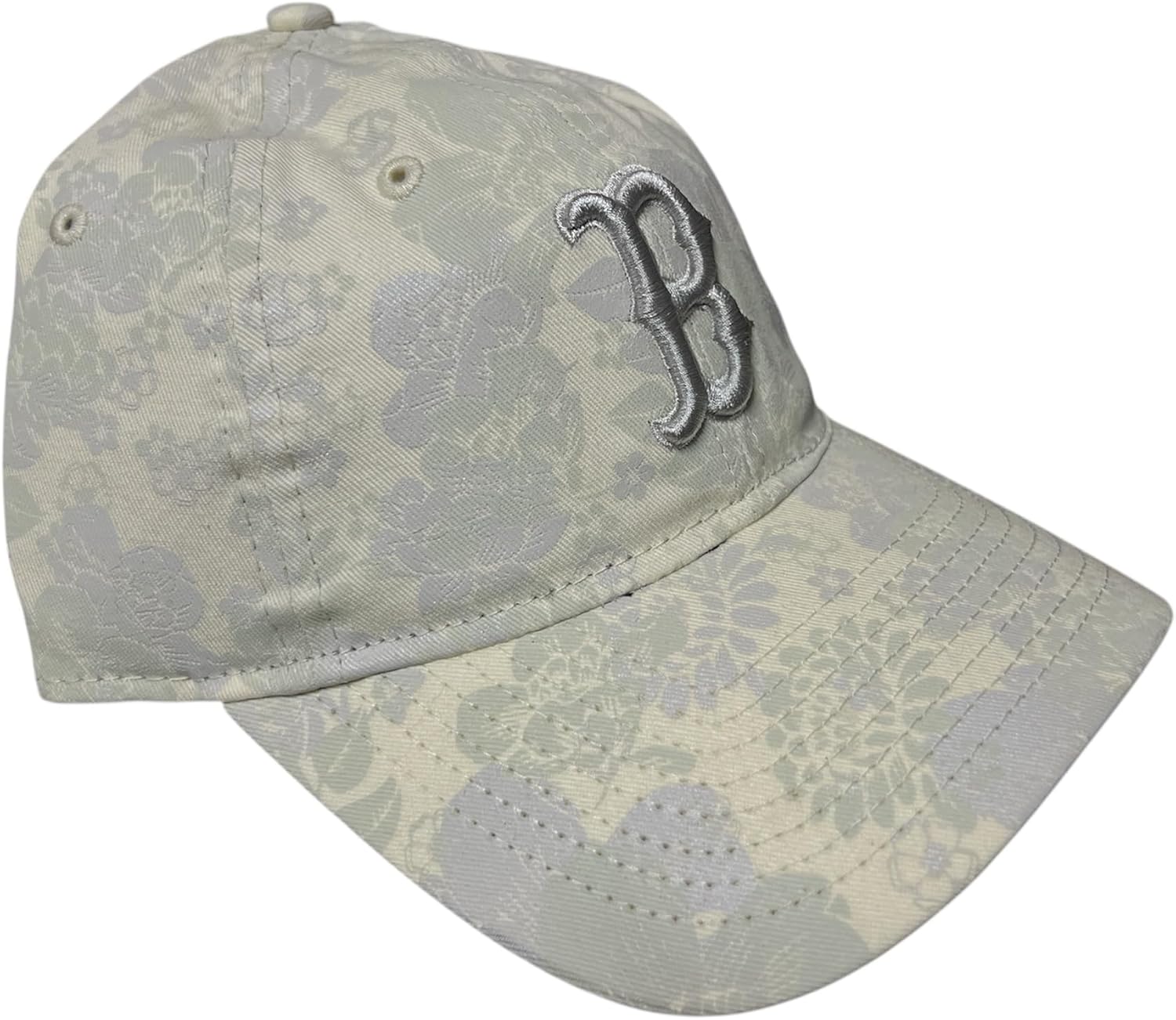 New Era Womens Boston Red Sox Floral Pattern 9TWENTY Adjustable Hat Cap Strap Back Adjustable Bloom Off-White/Lavender/Grey