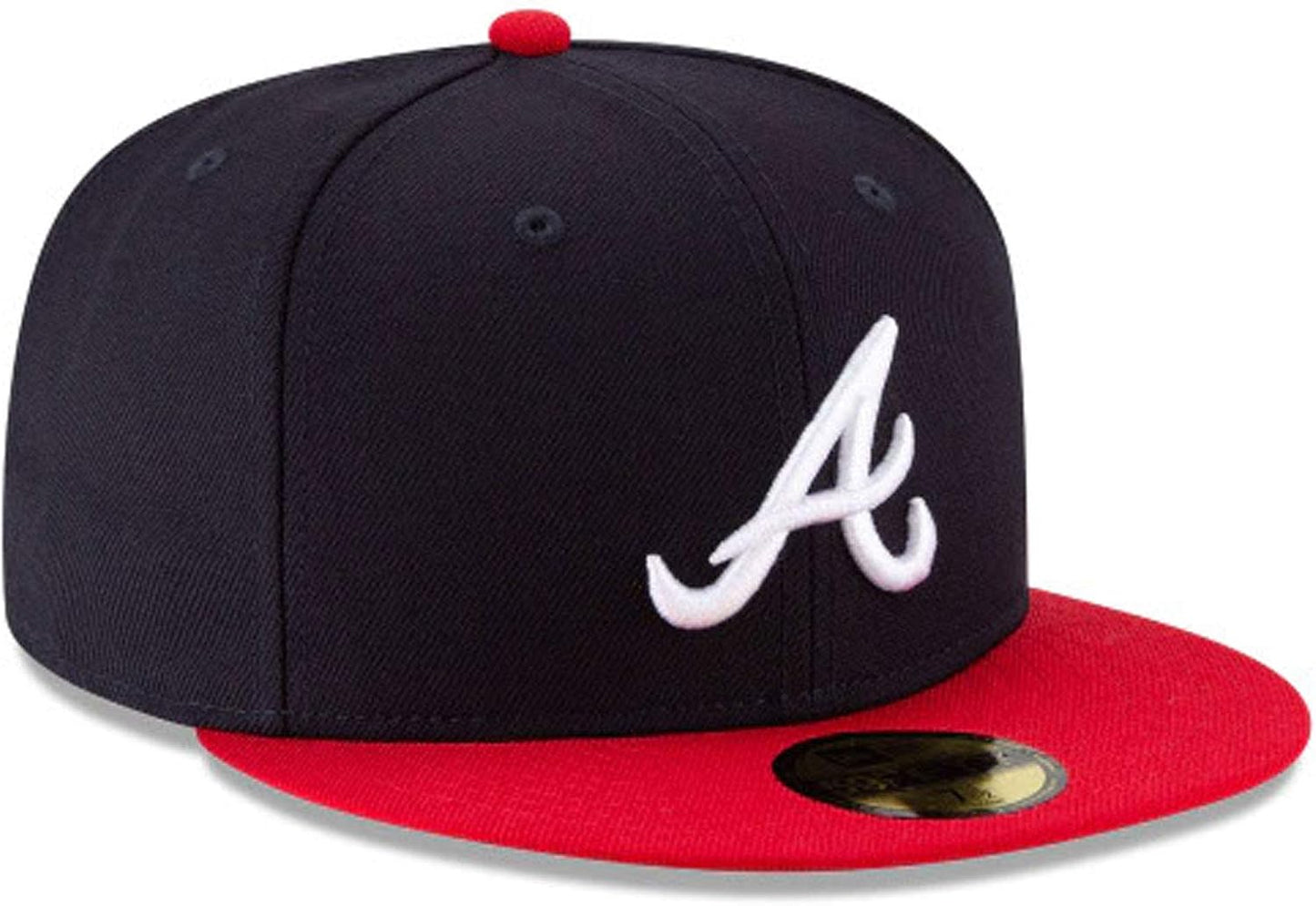 New Era Men's MLB Atlanta Braves Wool Basic 59Fifty Fitted Hat Blue/Red 7