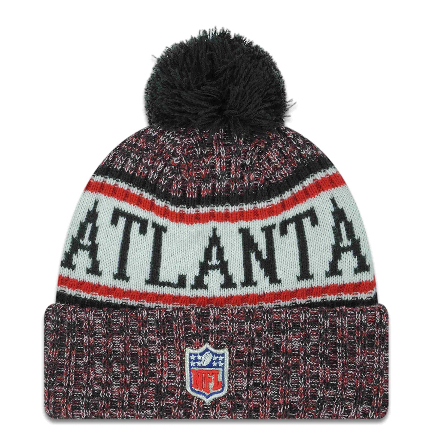 New Era Authentic Falcons Cold Weather Beanie Cap Hat One Size Fit Most Salute to Service Classic Throwback Atlanta (Youth/Kids/Jr. Sideline 18) Black