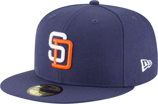 New Era Authentic MLB San Diego Padres Navy 1991 Cooperstown Fitted Hat Cap 59Fifty (US, Numeric, 7 1/2)