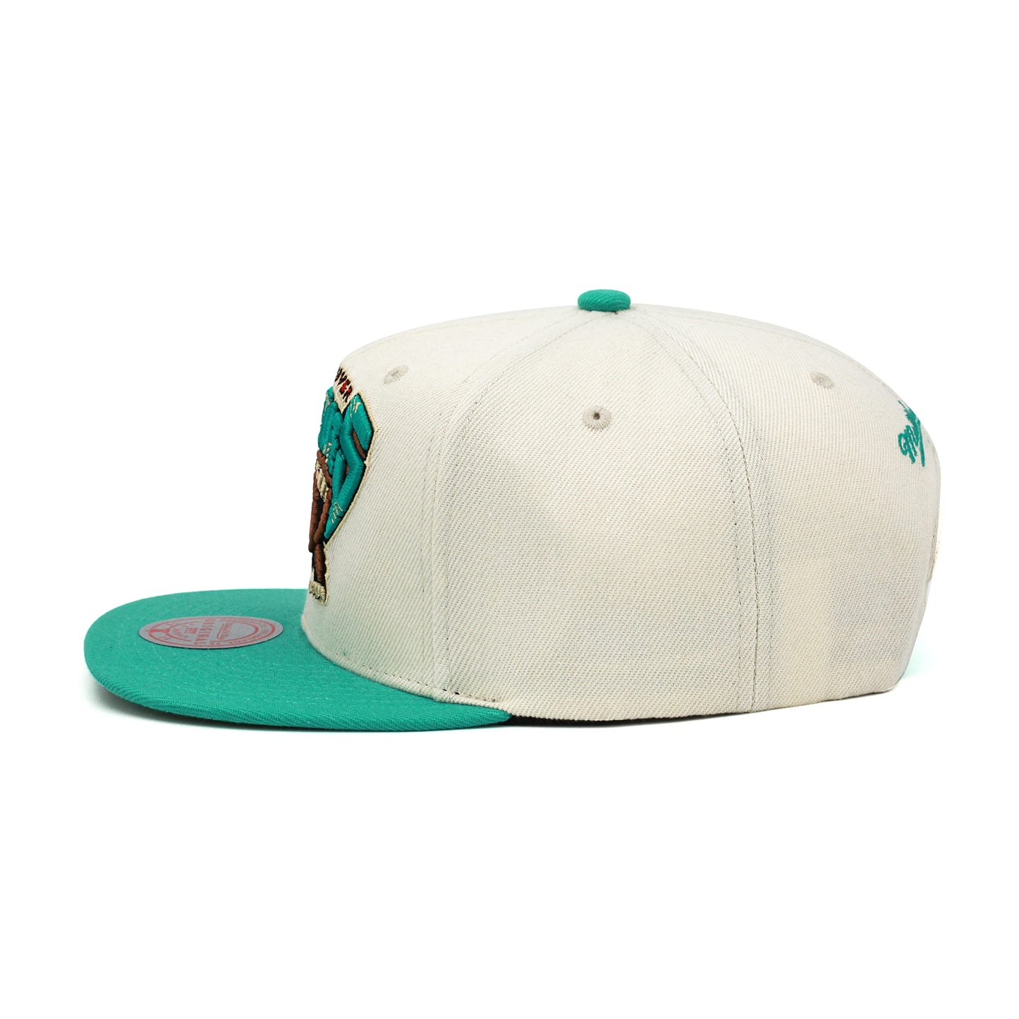 Mitchell & Ness Retro Snapback Hat Adjustable Cap - Natural Off White Logo/Hardwood Classics/Throwback