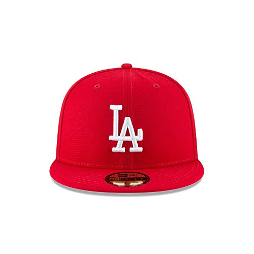 New Era 59Fifty MLB Basic Los Angeles Dodgers Scarlet Red Fitted Headwear Cap (7 1/4-57.7cm)