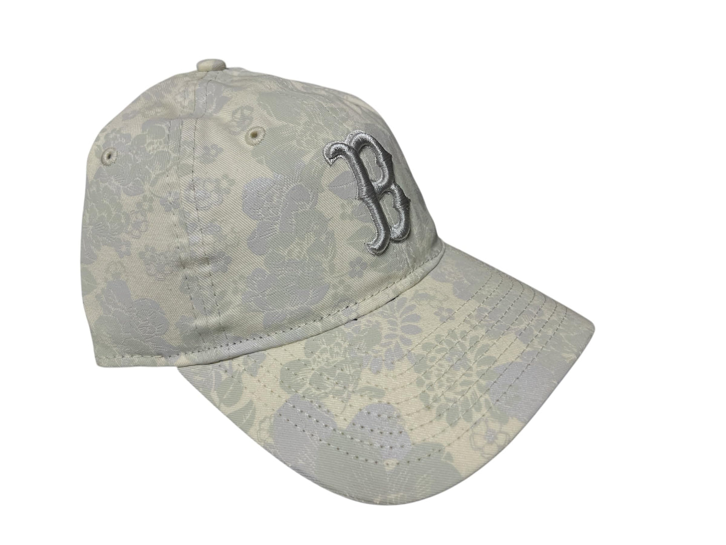 New Era Womens Boston Red Sox Floral Pattern 9TWENTY Adjustable Hat Cap Strap Back Adjustable Bloom Off-White/Lavender/Grey