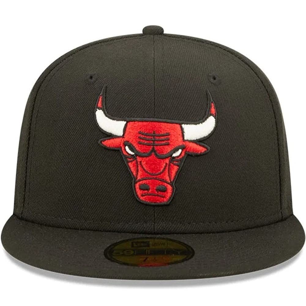 New Era Chicago Bulls 6X NBA Finals Champions Pop Sweat 59FIFTY Fitted Hat - Black (US, Numeric, 8, Multicoloured)