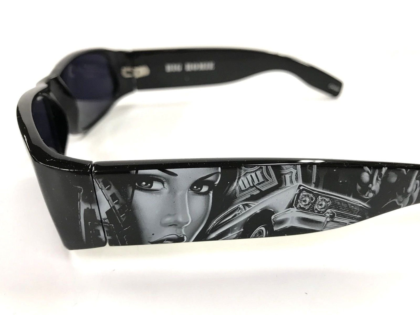Dyse One Shades Impala Money Skull Smiley Black Sunglasses California Lowrider Style