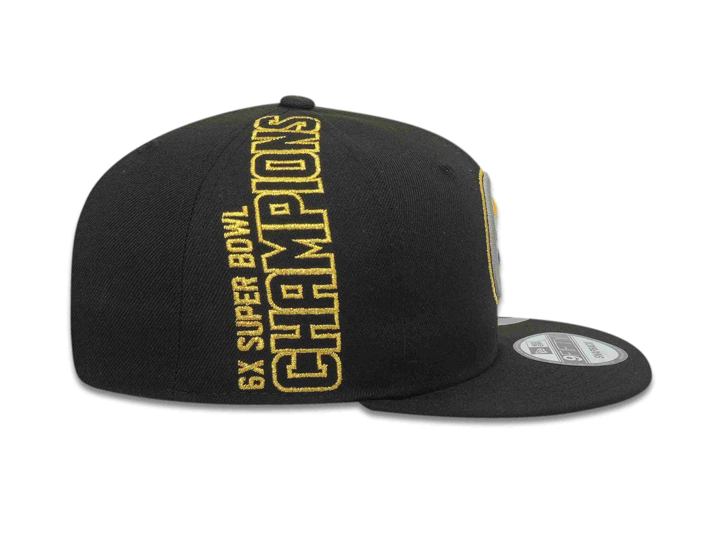 New Era 100% Authentic Exclusive Steelers 950 9FIFTY Snapback Cap Hat : One Size Fit Most (US, Alpha, One Size, Champions 6xSuperBowl) Black