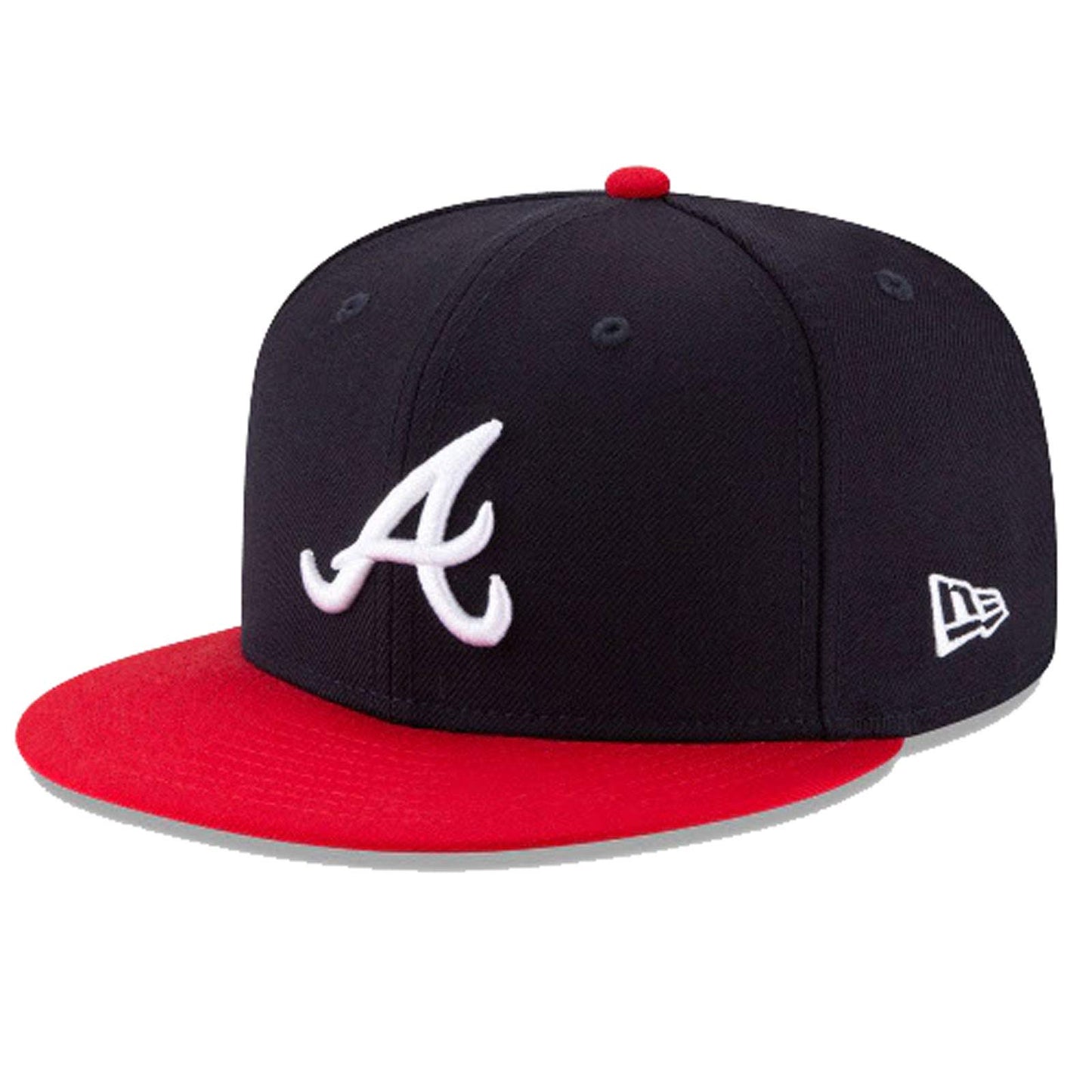 New Era Men's MLB Atlanta Braves Wool Basic 59Fifty Fitted Hat Blue/Red 7