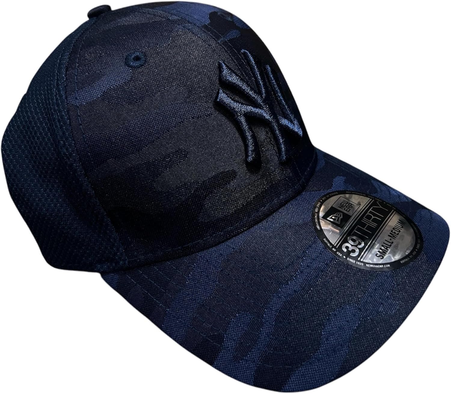New Era Rare MLB New York Yankees Tonal Camo Blue 39THIRTY Stretch Fitted Hat Size S/M Small to Medium