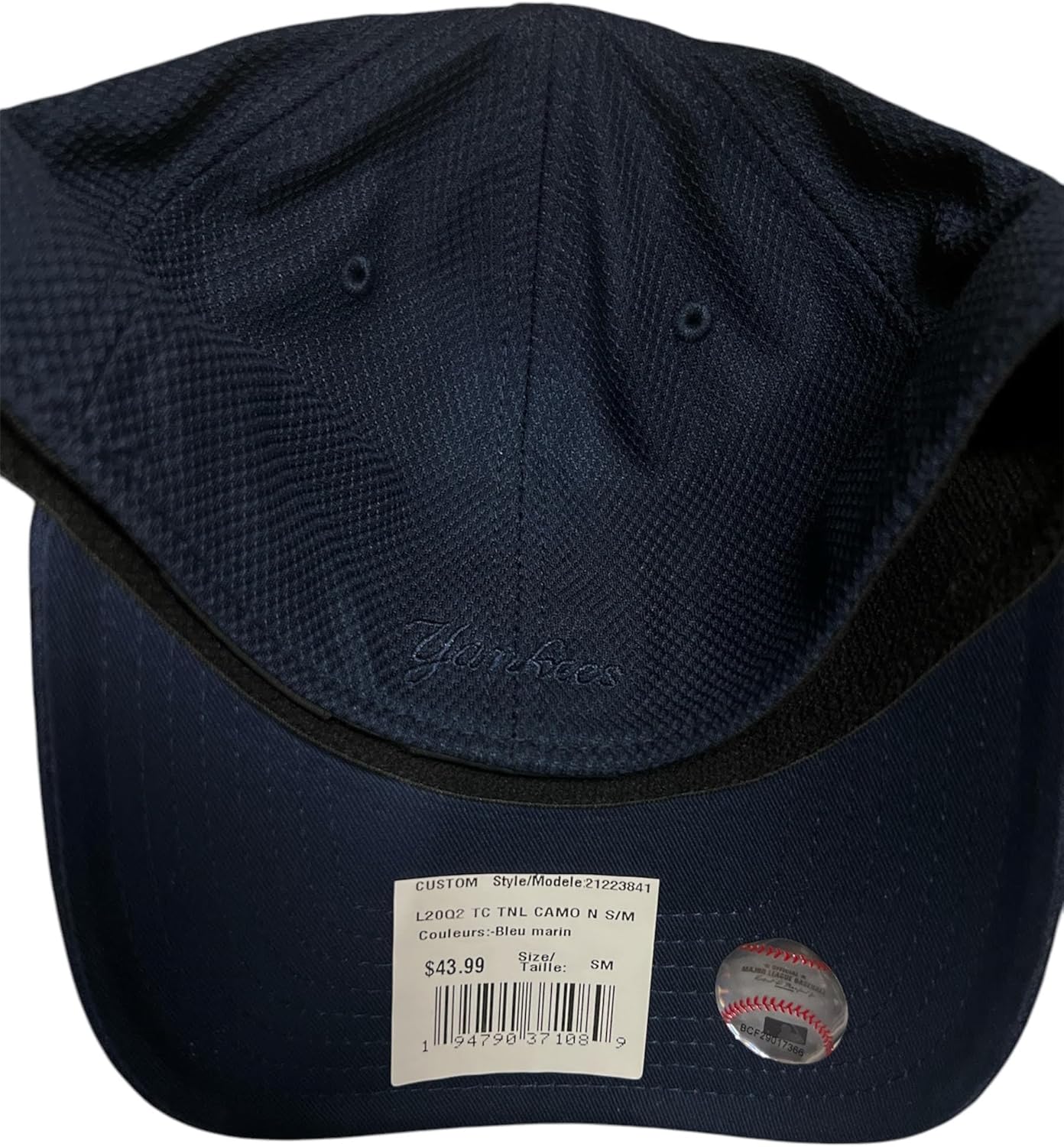 New Era Rare MLB New York Yankees Tonal Camo Blue 39THIRTY Stretch Fitted Hat Size S/M Small to Medium