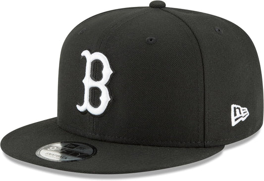New Era Unisex-Adult MLB 9Fifty Black White Primary Logo Adjustable Snapback Hat Cap One Size Fits All