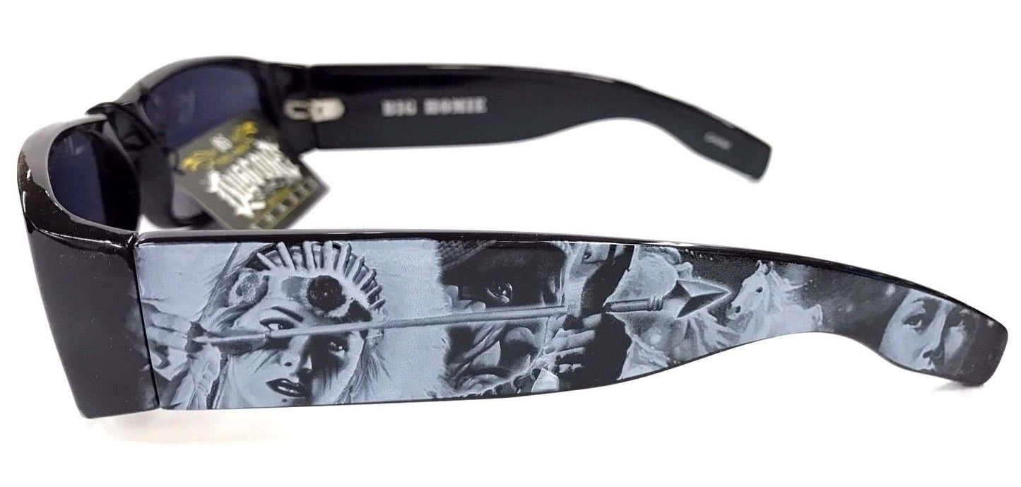 Dyse One Shades American Indian Arrow Black Sunglasses California Lowrider Style