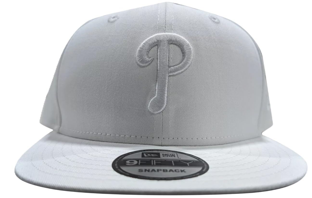 New Era Men's 9Fifty White/White Philadelphia Phillies Snapback Hat Cap - OSFM