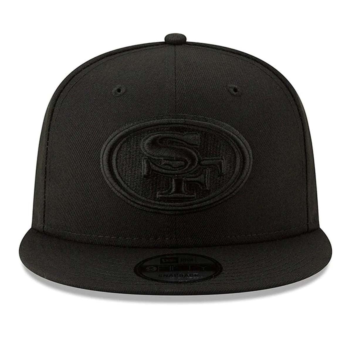 100% Authentic 49ers 9FIFTY Snapback/Strapback MVP 47 Sideline Cap Hat : One Size Fit Most Salute (Black On Black Flat Bill Snapback)