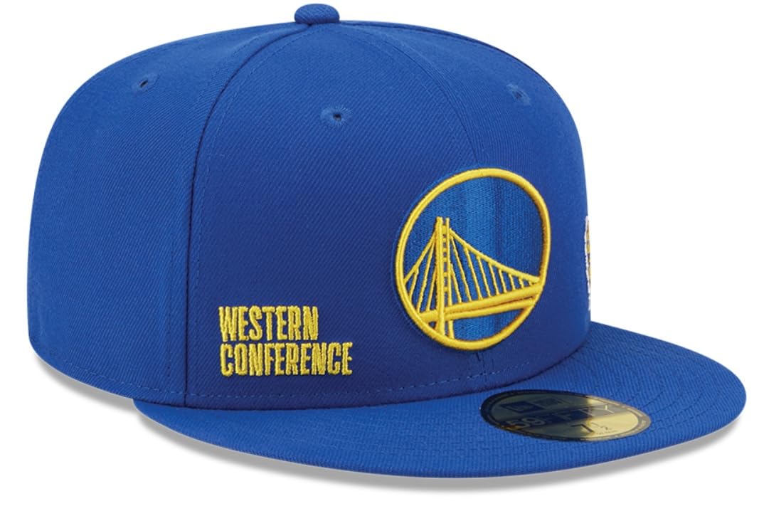 New Era 59fifty Golden State Warriors Identity Fit Fitted Hat Cap Men's Royal Blue (US, Numeric, 7 3/8, Royal Blue)
