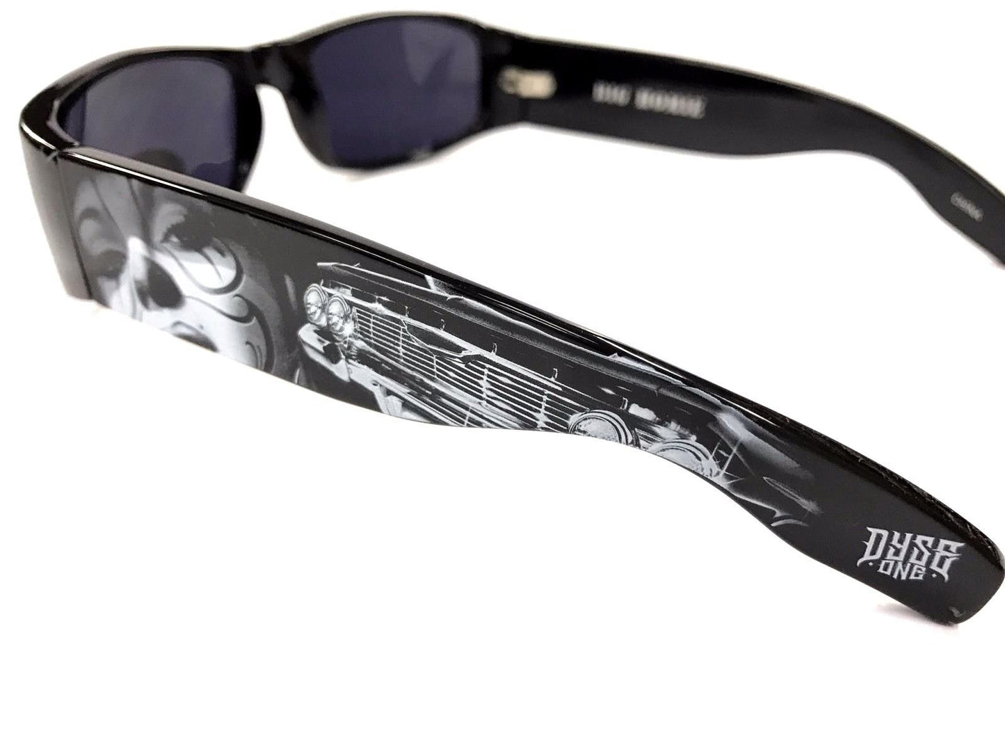 DYSE ONE Authentic Shades Barrio Impala Car Clown Black Sunglasses California Lowrider Style