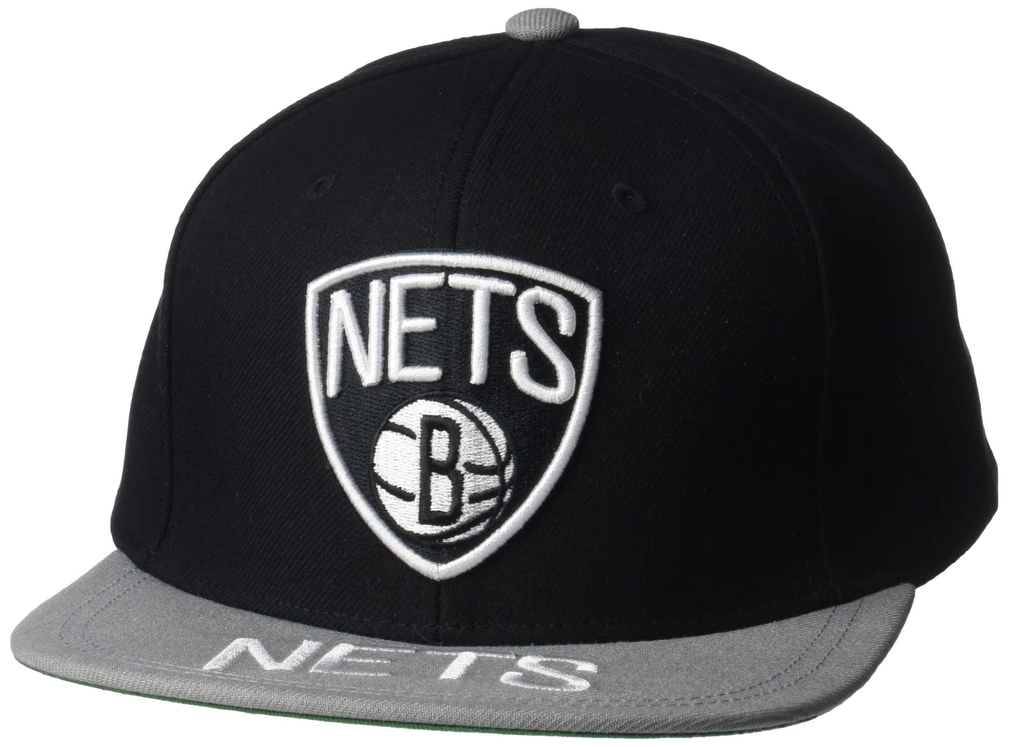 Mitchell & Ness Logo Bill Hat Cap Adult Mens Snapback (Brooklyn Nets Black)