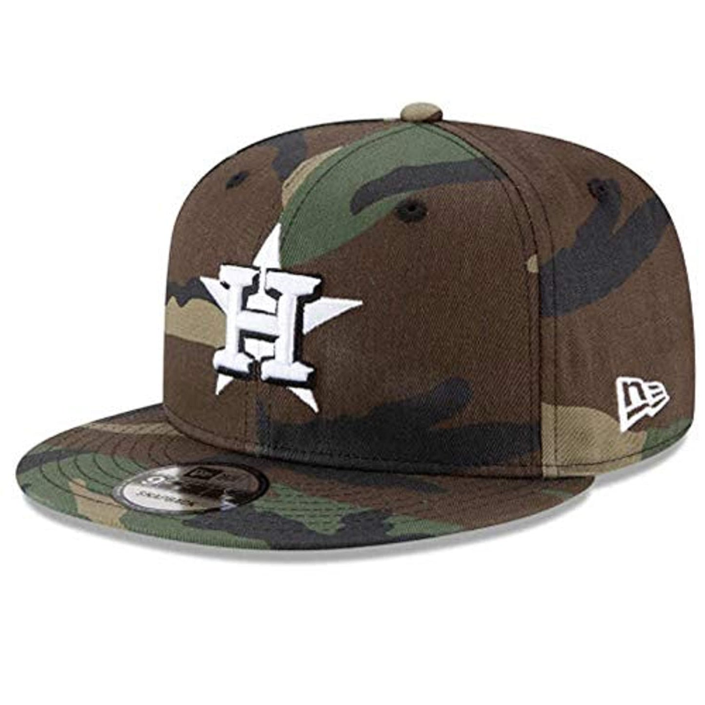 New Era Authentic Exclusive Woodland Camo 9Fifty Snapback Adjustable Hat - OSFM (Houston Astros), Green
