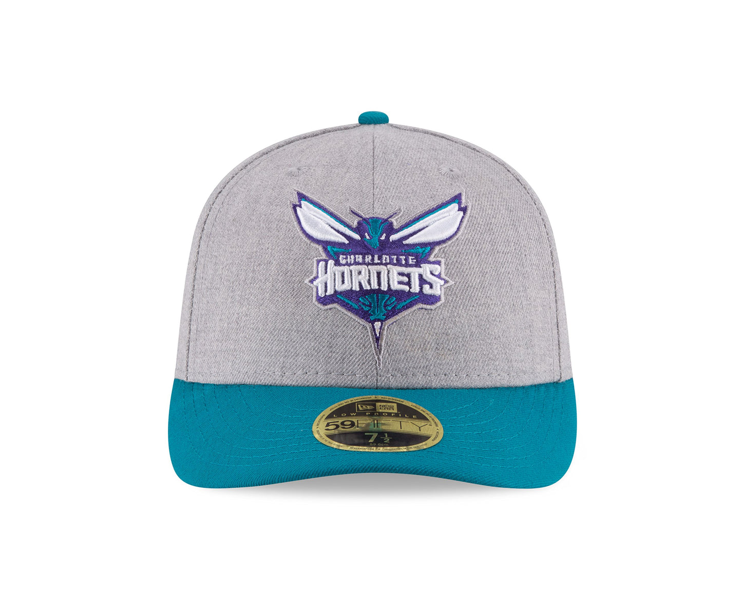 NBA Charlotte Hornets Men's Low Profile 59FIFTY Fitted Cap, 7.125, Heather Gray