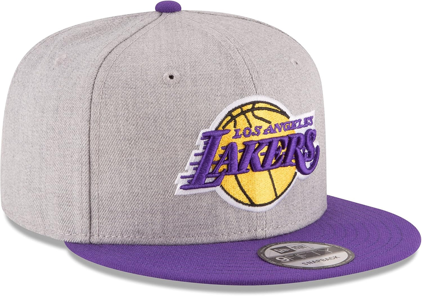 NBA Los Angeles Lakers Men's 9Fifty 2Tone Heather Snapback Cap, One Size, Heather Gray