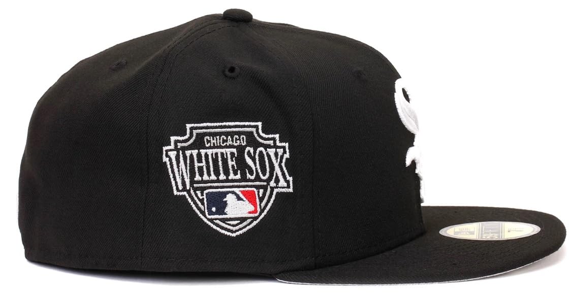 New Era Chicago White Sox 59FIFTY Fitted Cap, Hat Black White (US, Numeric, 7 1/2, Black/White)
