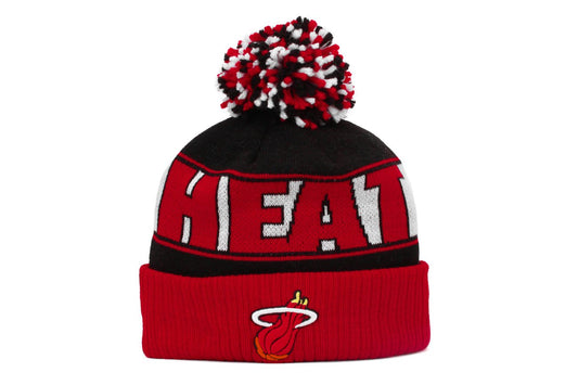 New Era Miami Heat Rep Ur Team Cuff Pom Knit Beanie Hat/Cap