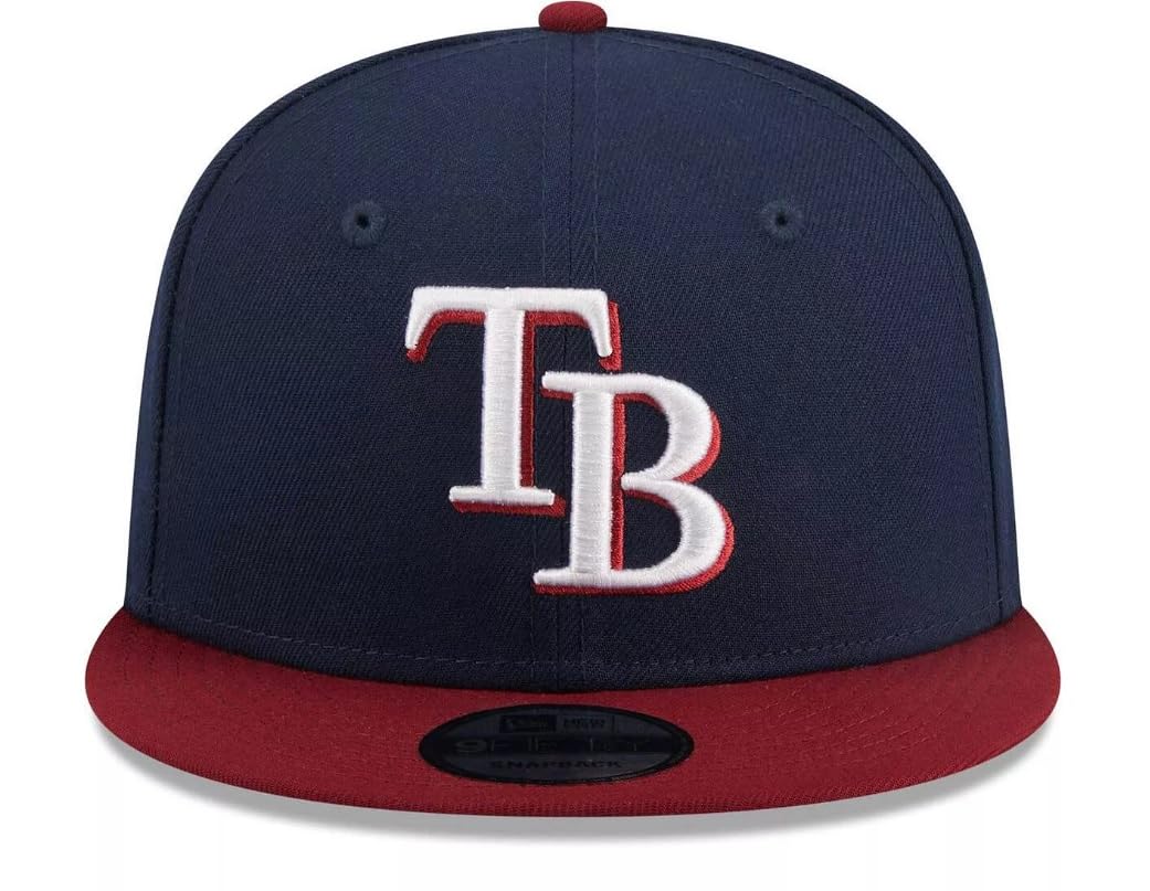 New Era Men's Navy Tampa Bay Rays Two-Tone Color Pack 9FIFTY Snapback Hat Burgandy