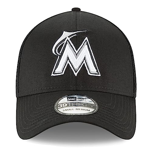 New Era Miami Marlins Black Neo 39THIRTY Flex Hat (Medium/Large)