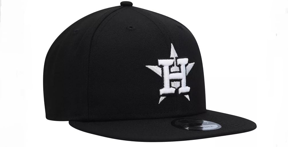 New Era Men's Black White Team 9FIFTY Snapback Hat (US, Alpha, One Size, Black/White, Houston Astros)