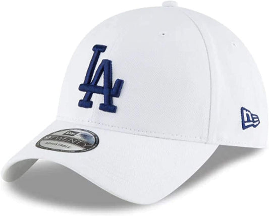 New Era Unisex-Adult MLB Core Classic 9TWENTY White Home Adjustable Hat Cap One Size Fits All - Los Angeles Dodgers White