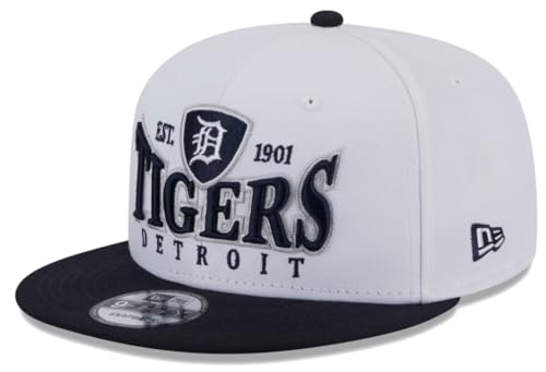 New Era 9Fifty Authentic Crest Mens Adult Snaback Hat (Detroit Tigers White/Navy)