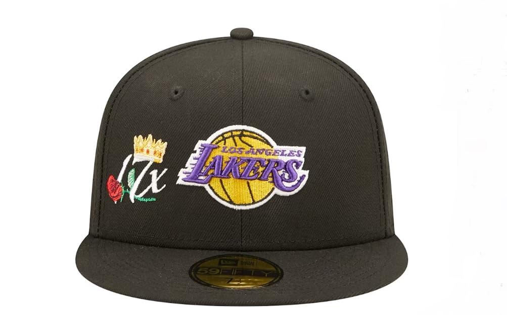 New Era Men's Los Angeles Lakers Black 17x NBA Finals Champions Crown 59FIFTY Fitted Hat