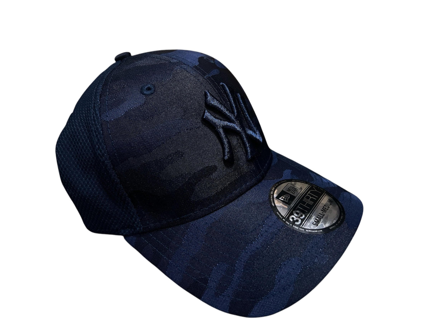 New Era Rare MLB New York Yankees Tonal Camo Blue 39THIRTY Stretch Fitted Hat Size S/M Small to Medium