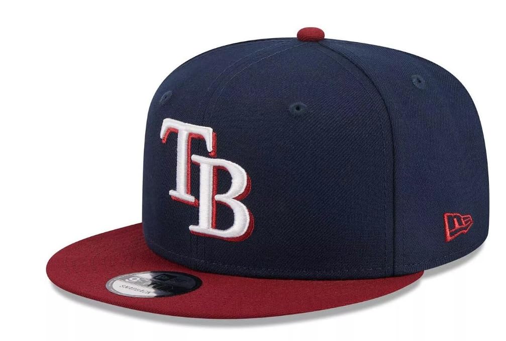 New Era Men's Navy Tampa Bay Rays Two-Tone Color Pack 9FIFTY Snapback Hat Burgandy