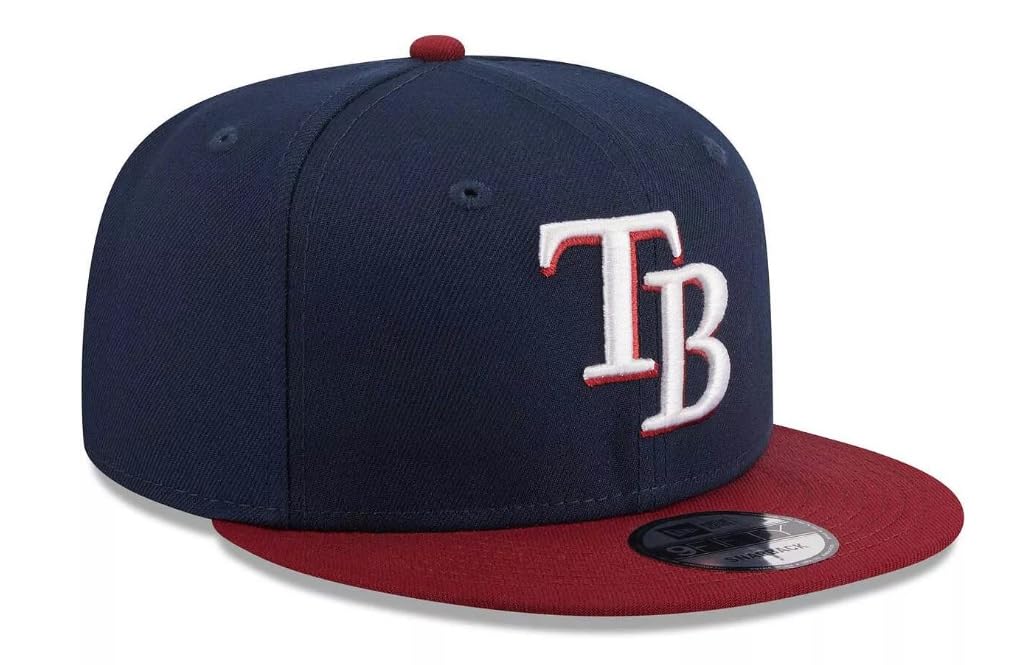 New Era Men's Navy Tampa Bay Rays Two-Tone Color Pack 9FIFTY Snapback Hat Burgandy
