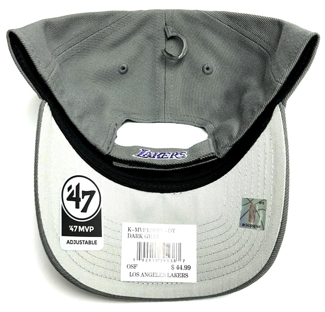 47 Los Angeles Lakers MVP Basic Gray Hat Cap Adult Men's Adjustable