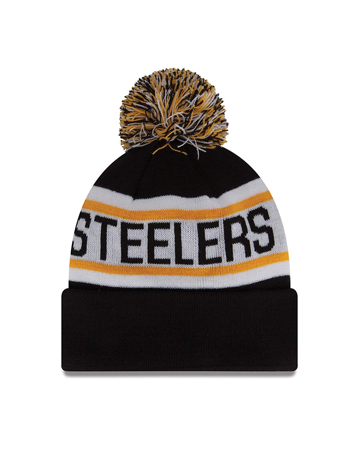 New Era Steelers Sideline Cold Weather Cuffed Knit Beanie Skully Cap Hat One Size Fit Most (Biggest Fan) Black