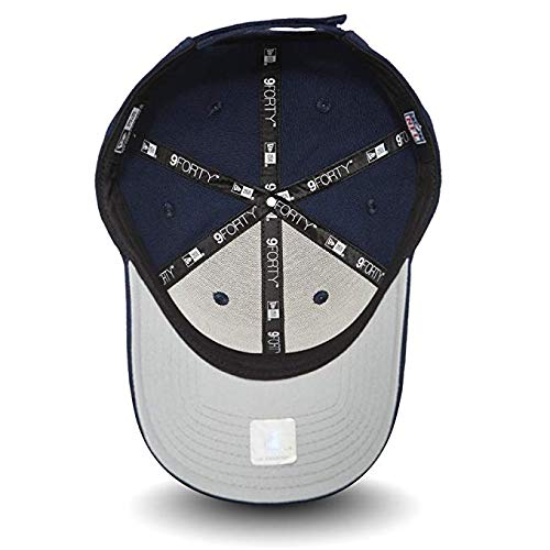 New Era Authentic 9Forty Adjustable Hat Dad Hat Velcro Closure- OSFM (Patriots New England Navy), Black
