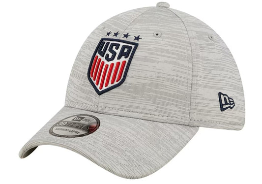 New Era Men's USA America USWNT Distinct 39THIRTY Flex Hat Gray Navy (US, Alpha, Small, Medium, Gray)