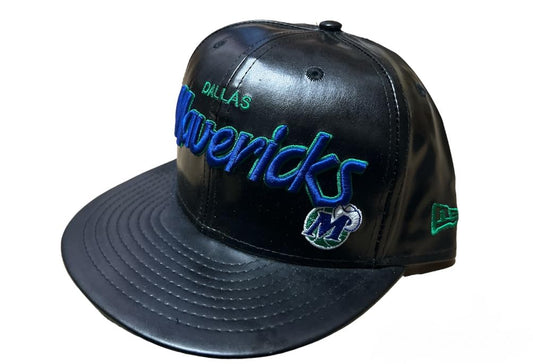 New Era Mens Dallas Mavericks Team Script Redux Snapback Hat - Black