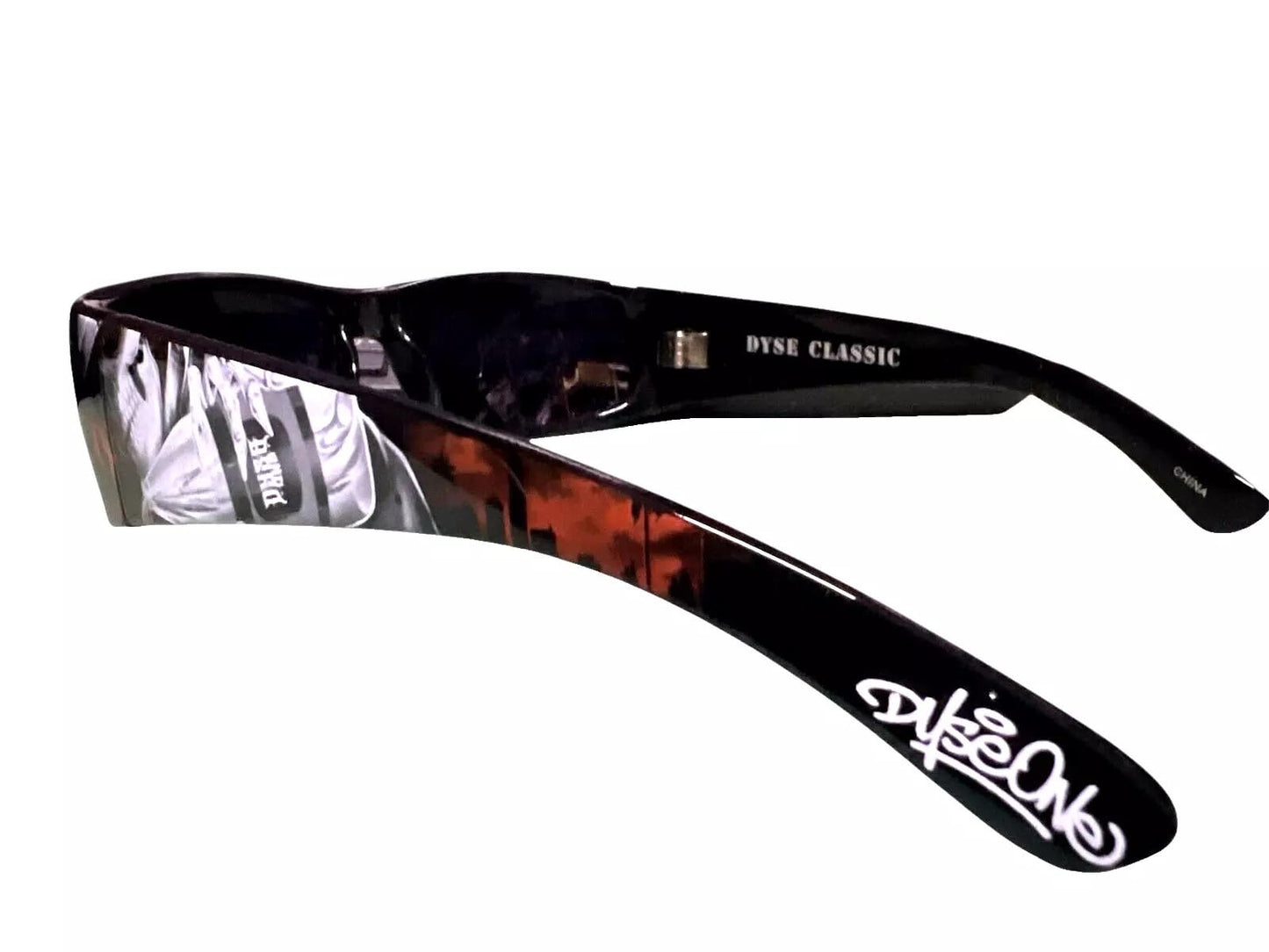 DYSE ONE Authentic Shades Pouring Honor Skull City Sunglasses California Lowrider Locs Style