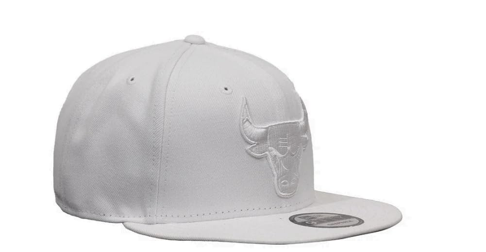 New Era Men's 9Fifty White/White Chicago Bulls Snapback Hat Cap - OSFM