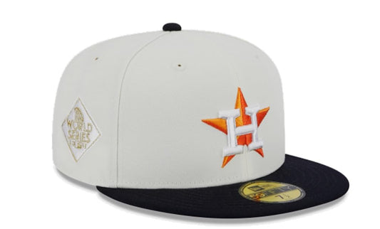 New Era Houston Astros 2017 World Series Game Retro Cooperstown 59Fifty 5950 Fitted (US, Numeric, 7 1/2, Off White)