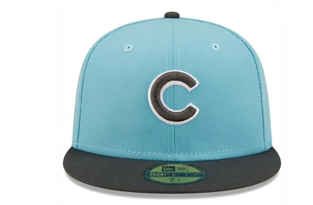 New Era Chicago Cubs Mens Blue 2T Color Pack 59FIFTY Fitted HAT (US, Numeric, 7 1/8, Light Blue/Dark Grey)