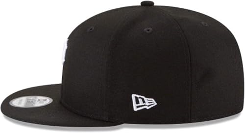 New Era Unisex-Adult MLB 9Fifty Black White Primary Logo Adjustable Snapback Hat Cap One Size Fits All
