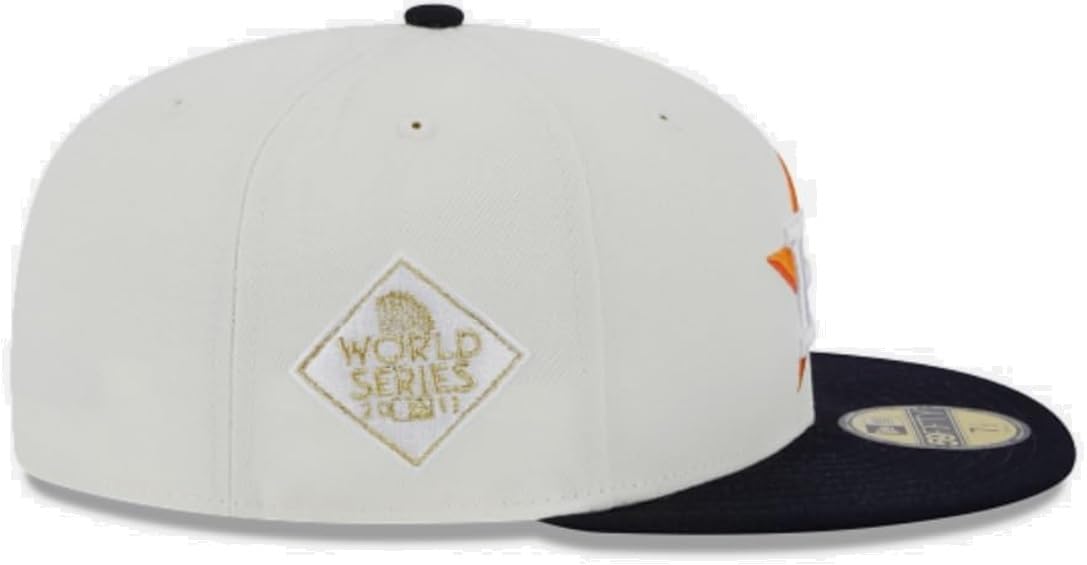 New Era Houston Astros 2017 World Series Game Retro Cooperstown 59Fifty 5950 Fitted (US, Numeric, 7 1/2, Off White)