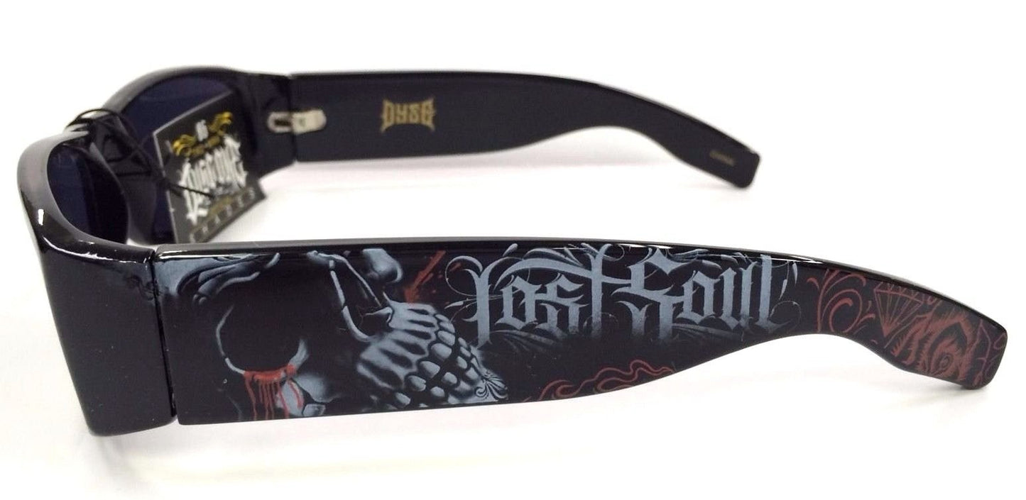 DYSE ONE Authentic Shades Inked Lost Soul Skull Crying Sunglasses Lentes California Lowrider Locs Style