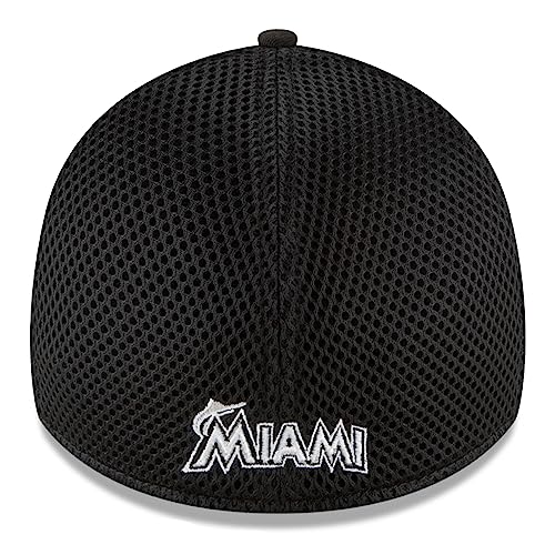 New Era Miami Marlins Black Neo 39THIRTY Flex Hat (Medium/Large)