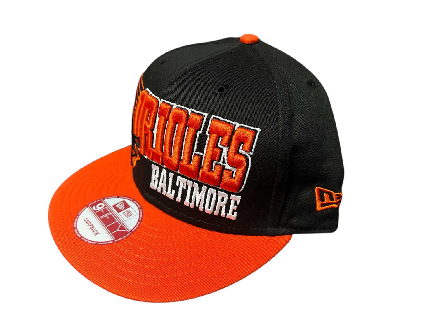 New Era Mens Baltimore Orioles Retro Cooperstown 9Fifty Snapback 2Tone Adjustable Baseball Hat Cap - Black/Orange