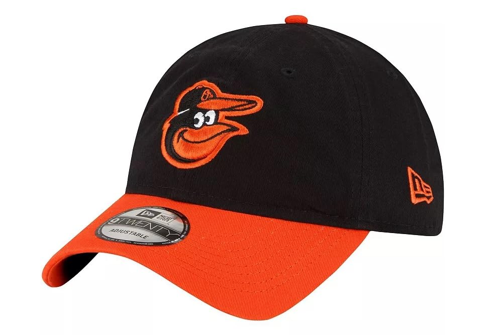 New Era Men's Black Baltimore Orioles Replica Core Classic 9TWENTY Adjustable Hat, Black/Orange